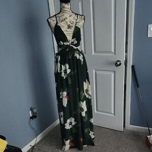 Floral Green Maxi Dress